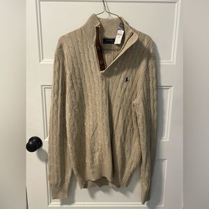 Ralph Lauren Polo Men’s sweater NWT tan cable knit